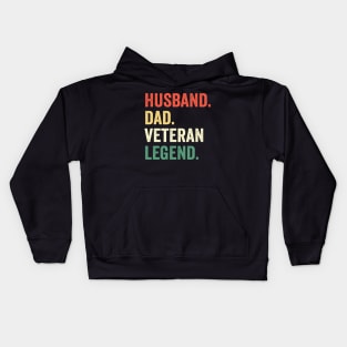 Husband Dad Veteran Legend Men Father’s Day Kids Hoodie